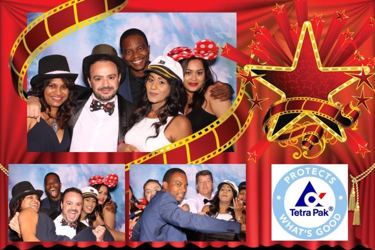 Corporate celebration photo booth print with red carpet theme